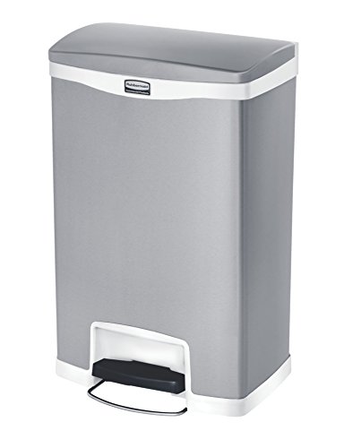 Rubbermaid Commercial Products Slim Jim 1901997 50 Litre Front Step Step-On Stainless Steel Wastebasket - White Rubbermaid Commercial Products Slim Jim 1901997 50 Litre Front Step Step-On Stainless Steel Wastebasket - White von Rubbermaid Commercial Products