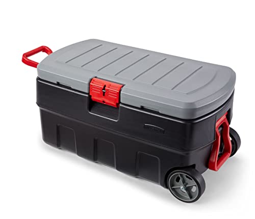 Rubbermaid ActionPacker Abschließbarer Aufbewahrungsbehälter mit Deckel, robust, wasserabweisend, Industriebehälter mit eingebauten langlebigen Rädern, toller Werkzeug-Organizer, LKW-Bett-Aufbewahrung von Rubbermaid