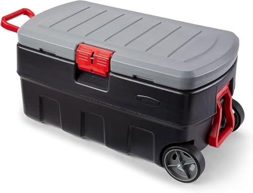 Rubbermaid ActionPacker Abschließbarer Aufbewahrungsbehälter mit Deckel, robust, wasserabweisend, Industriebehälter mit eingebauten langlebigen Rädern, toller Werkzeug-Organizer, LKW-Bett-Aufbewahrung von Rubbermaid