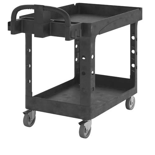 Rubbermaid Commercial Products Medium Lipped Shelf Heavy Utility Cart - Black von Rubbermaid