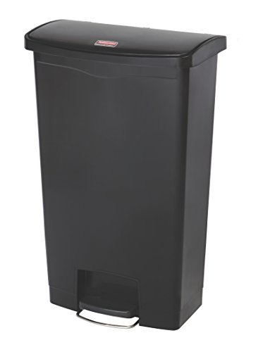 Rubbermaid Commercial Products Slim Jim® Tretmülleimer aus Kunststoff 68 l | Innenraum-Mülleimer für Medizin, Büro, Gewerbe, Küche und Bad | Schwarz | 1883613 von Rubbermaid Commercial Products