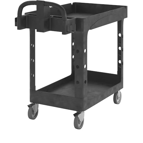 Rubbermaid Commercial Products Small Lipped Shelf Heavy Utility Cart - Black von Rubbermaid