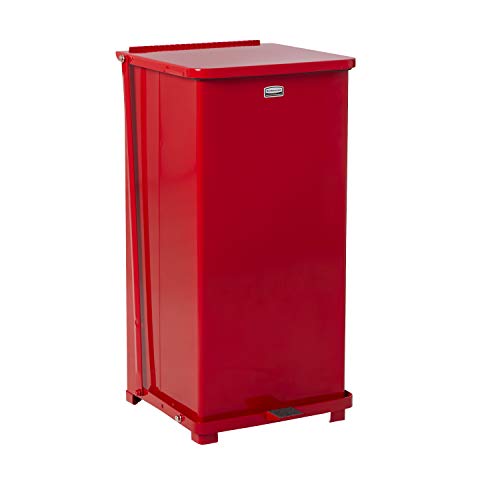 Rubbermaid Defenders Vorderseite Step-On-Trash kann mit Kunststoff-Einsatz, 24 Liter, rot, fgst24eplrd von Rubbermaid