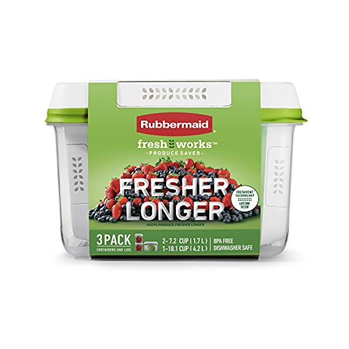 Rubbermaid FreshWorks Frischhaltedosen, mittelgroß und groß, 6-teiliges Set, transparent von Rubbermaid
