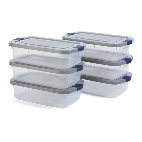 Rubbermaid Roughneck transparente Aufbewahrungsbehälter, 31 Qt, 6 Stück, mit grauen Deckeln, sichtbarer Boden, robust und stapelbar, ideal für Aufbewahrung und Organisation Rubbermaid Roughneck transparente Aufbewahrungsbehälter, 31 Qt, 6 Stück, mit grauen Deckeln, sichtbarer Boden, robust und stapelbar, ideal für Aufbewahrung und Organisation von Rubbermaid