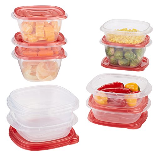 Rubbermaid TakeAlongs 5.2 and 2.9 Cup Food Storage Container, 10 Piece Set, Red/Tint Chilli by Rubbermaid von Rubbermaid