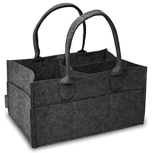 Rubberneck Baby Windel Filztasche - tragbare Wickeltasche, Allzweck Organizer aus Filz (Dunkelgrau, 33 x 22 x 17 cm) von Rubberneck