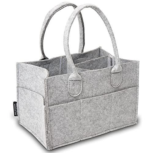 Rubberneck Baby Windel Filztasche - tragbare Wickeltasche, Allzweck Organizer aus Filz (Hellgrau, 26 x 17 x 17 cm) von Rubberneck