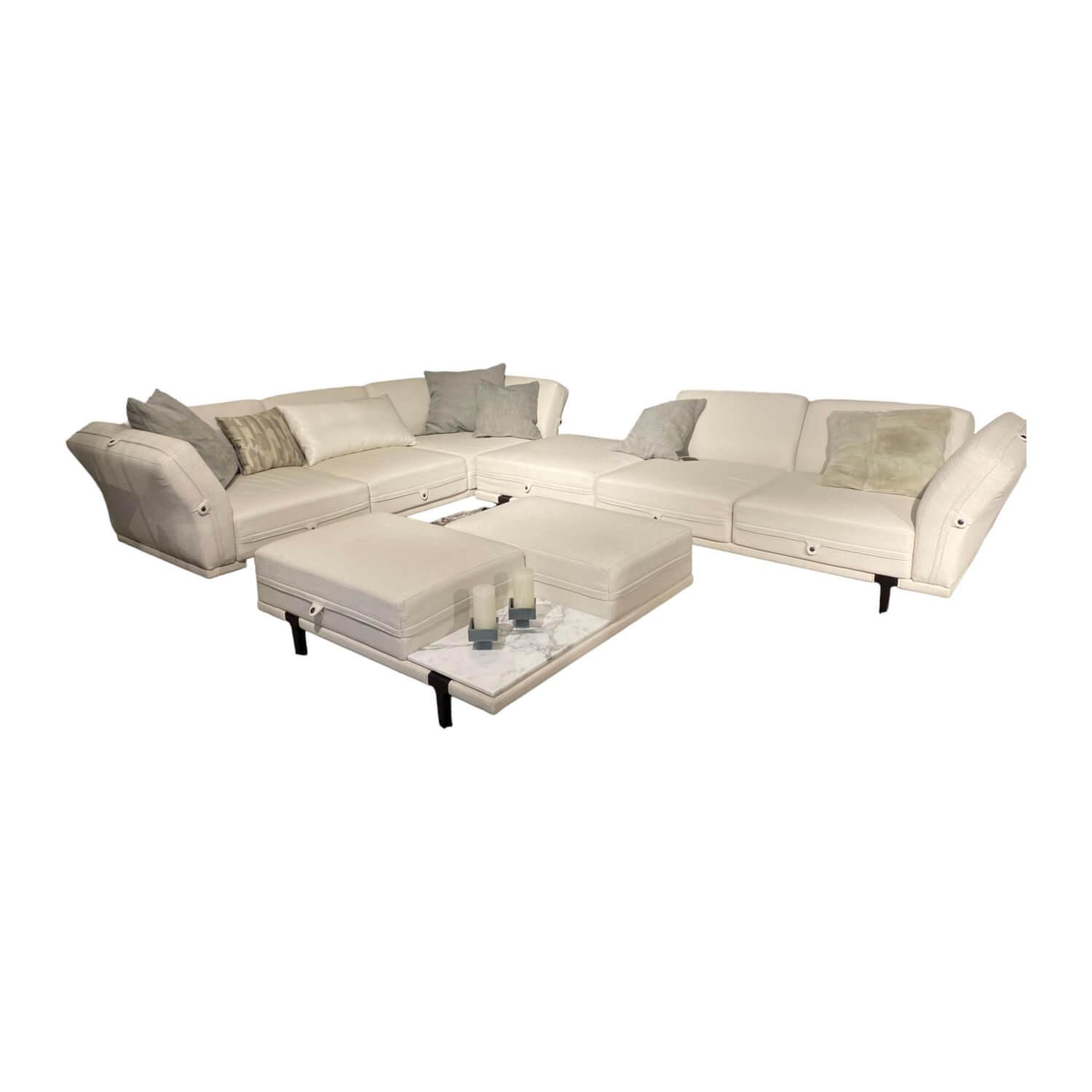 Ecksofa Asola Bezug Stoff Crochet Avorio Beige Holzgestell Esche Moka Inklusive ... von Rubelli Casa