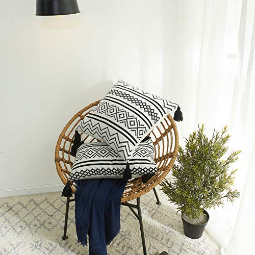 Ruyosn 2er Sofakissenbezug Boho Kissenhülle 45x45cm Zierkissenbezug Quaste Zierkissenhülle ohne Füllung,mit Verstecktem Reißverschluss Für Autos Wohnzimmer Schlafzimmer Büro Dekor von Ruyosn