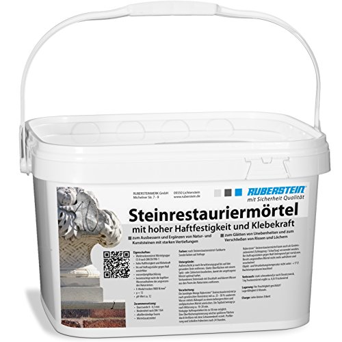 Ruberstein® Steinrestauriermörtel/Reparaturmörtel/Mörtel für Sandstein 10 kg im Eimer (ziegelrot) von Ruberstein