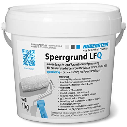 Ruberstein® Sperrgrund LFQ weiß 1 kg, lasierende quarzhaltige Grundierung mit Sperrwirkung von Ruberstein