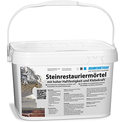 Ruberstein® Steinrestauriermörtel/Reparaturmörtel/Mörtel für Sandstein 10 kg im Eimer (dunkelbraun) von Ruberstein