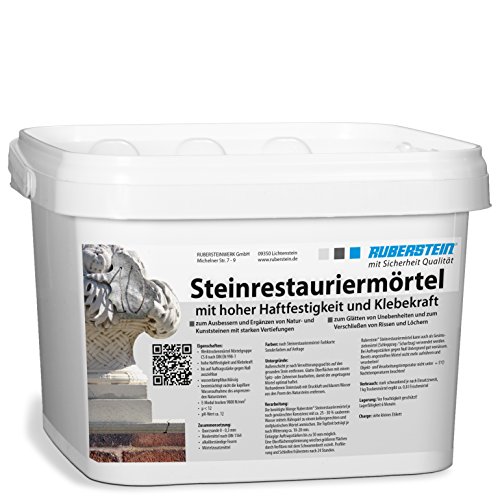 Ruberstein® Steinrestauriermörtel/Reparaturmörtel/Mörtel für Sandstein 5 kg im Eimer (orangerot) von Ruberstein