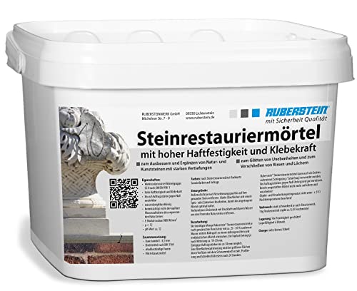 Ruberstein® Steinrestauriermörtel/Reparaturmörtel/Mörtel für Sandstein 5 kg im Eimer (steingrau) von Ruberstein