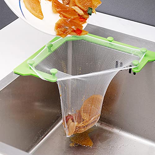 Rubeyul Küchenspüle Sieb Set Dreieck Spülbecken Filter Dreieck Spülbecken Filter Abfluss Regal Spüle Abflusssieb Aufbewahrungstasche Für Küche Bad(Abfluss +50 Hängenetz) von Rubeyul
