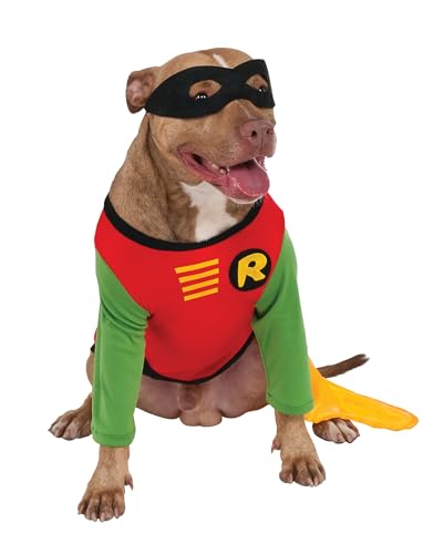 Official Rubie's DC Comic Robin Teen Titans Kostüm für Hunde, Superhelden-Geschenk, Größe XL von Rubie's