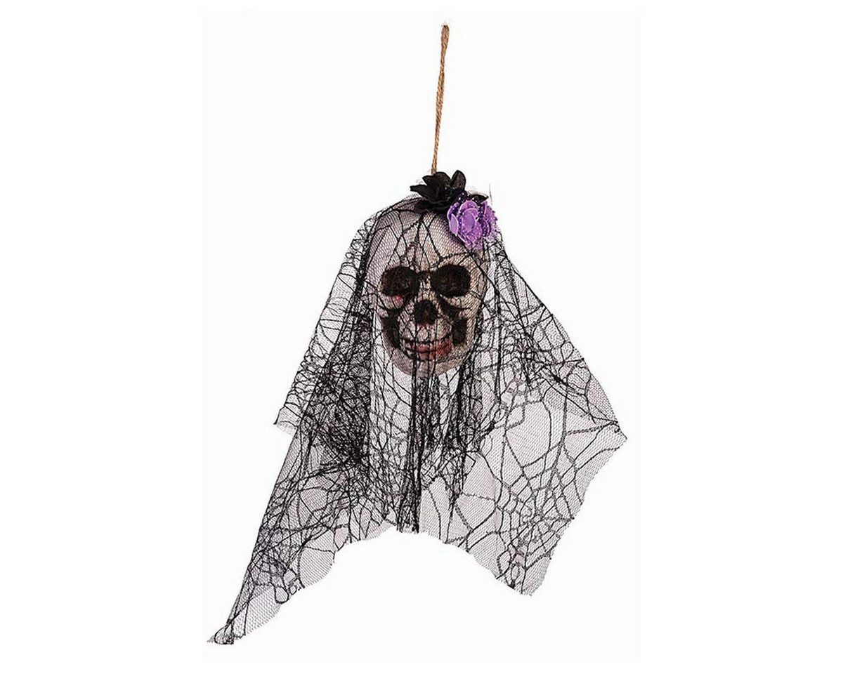 Rubies Niederlande b.v. Dekoobjekt Hängefigur Totenkopf mit Schleier u. Blume von Rubies Niederlande b.v.