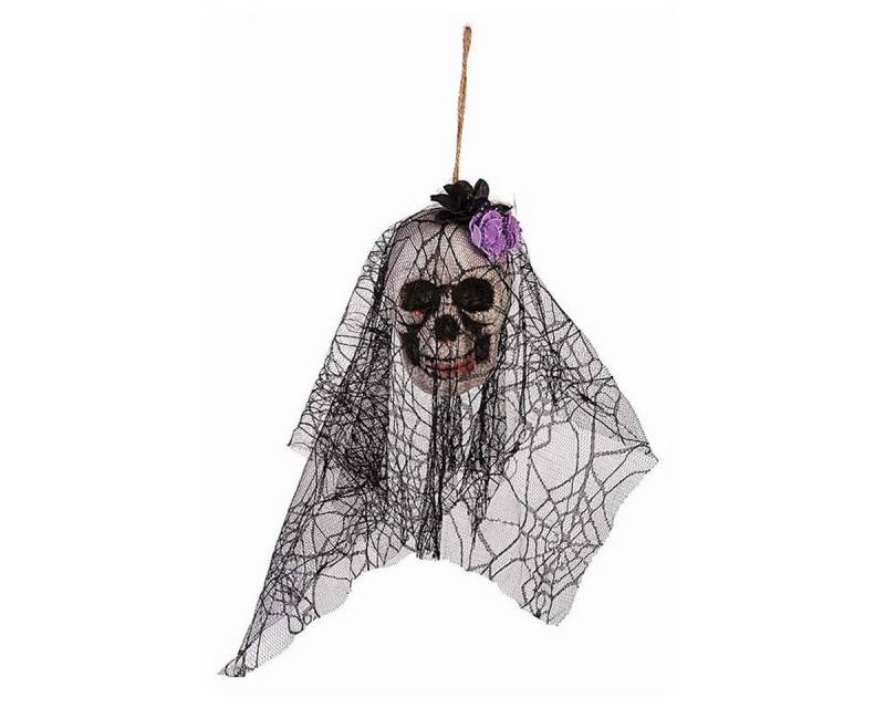 Rubies Niederlande b.v. Dekoobjekt Hängefigur Totenkopf mit Schleier u. Blume von Rubies Niederlande b.v.