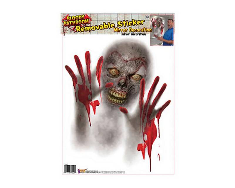 Rubies Niederlande b.v. Dekoobjekt Spiegelaufkleber Blutiger Zombie ca 50x40cm von Rubies Niederlande b.v.