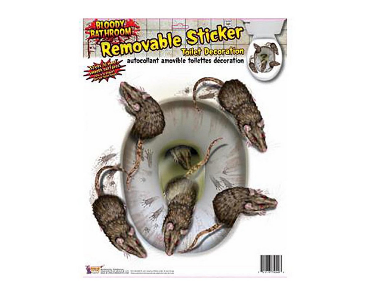 Rubies Niederlande b.v. Dekoobjekt Toilettenaufkleber Ratten gruselige Halloween Deko von Rubies Niederlande b.v.