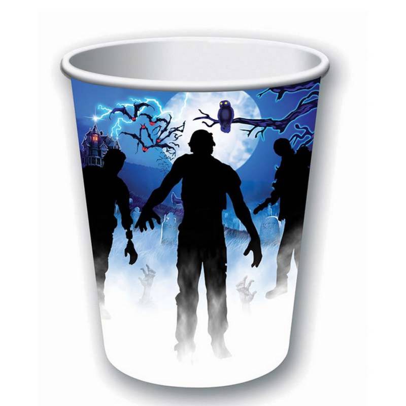 Rubies Niederlande b.v. Einwegbecher Pappbecher Zombie 266ml/8Stk., 100% Papier, Pappe von Rubies Niederlande b.v.