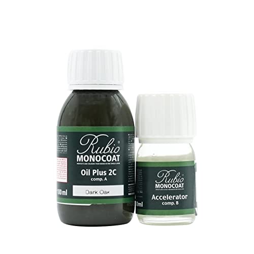 Rubio Monocoat Holzöl-Finish 5 m² - Cotton White | Oil Plus 2C | Schnell trocknendes, umweltfreundliches Leinsamen-Holzöl für den Innenbereich, inkl. Beschleuniger (Teil B) | Protector | 130 ML von Rubio Monocoat