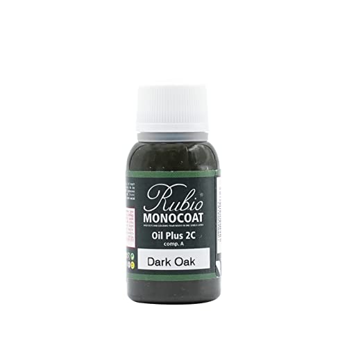 Rubio Monocoat Oil Plus 2C, Leinöl als ökologischer Holzschutz für den Innenbereich, schnell trocknendes Holzöl zur Holzbehandlung - Dark Oak, 20 ml von Rubio Monocoat