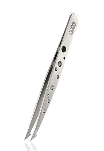 Rubis Pinzette Evolution 2in1 - spitz, schräg und fein - Splitterpinzette für eingewachsene Haare und Splitter - Pinzette Augenbrauen zupfen - Elegance von Rubis