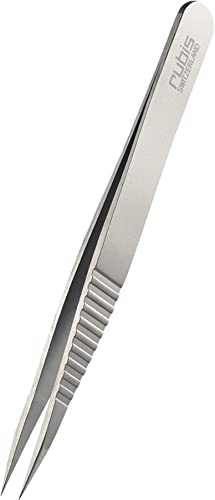 Rubis Splitterpinzette ProGrip - Spitze Pinzette mit geriffeltem Griff, rutschfest - für Splitter und eingewachsene Haare von Rubis