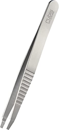 Rubis Universal Augenbrauen Pinzette - gerade Spitze - Pinzette Augenbrauen zupfen - ProGrip von Rubis