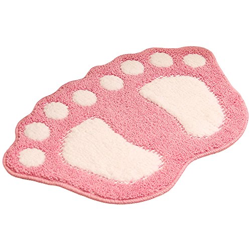 Rubruan Badezimmer Teppich Fußmatte Badematte - Niedliche Pfote Füsse Dusche WC Tür Badewanne rutschfeste Türmatte Wasser Absorbierend Schnell Trocknend Badvorleger Matte – 40cm x 60cm von Rubruan