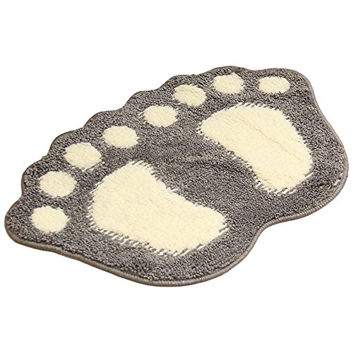 Rubruan Badezimmer Teppich Fußmatte Badematte - Niedliche Pfote Füsse Dusche WC Tür Badewanne rutschfeste Türmatte Wasser Absorbierend Schnell Trocknend Badvorleger Matte – 40cm x 60cm von Rubruan