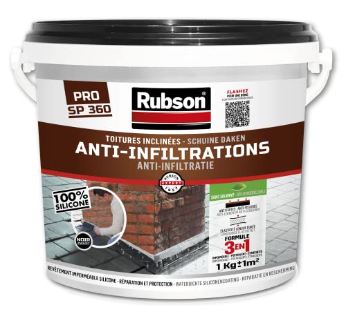 Rubson 1384556 Stop Lecks alle DACHDECKEN (Flache und abgewinkelte) schwarz 1 kg von Rubson