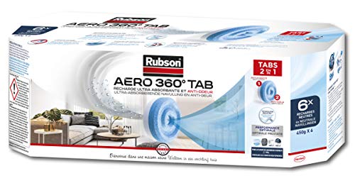 Rubson Nachfüllsubstrat Aero 360 für Luftentfeuchter, neutral, 6er Set Nachfüllung von Rubson
