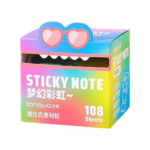 105 Stück Haftstreifen, kleine Seitenmarker Selbstklebend,Transparent Sticky Notes, Klebezettel die als Tabs for Books und Index Annotating Tabs, Repositionierbar (Bunt) von Rubu22a