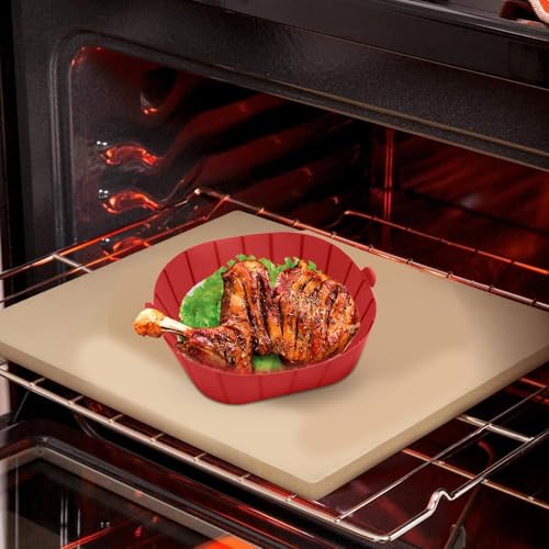 2 Stück Extra Hohe Silikonform Heißluftfritteuse, Airfryer Zubehör Silikon Einsätze (Rot) von Rubu22a