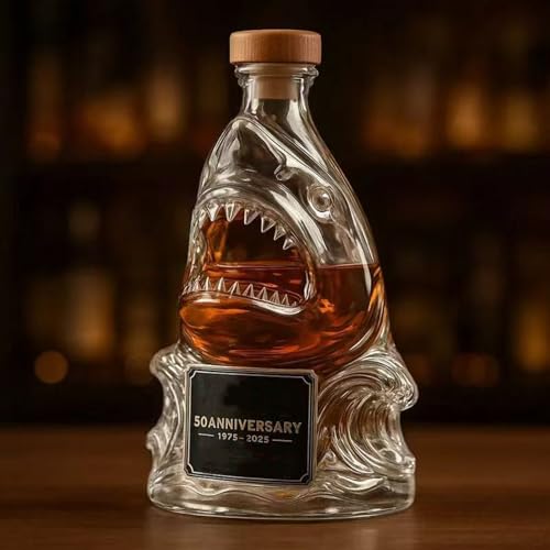 Einzigartige Hai Whiskey Bottle Lustige Hai Whisky-Flasche Premium Whiskyflasche Geschenke für Whisky-Liebhaber Vater Ehemann Oder Freund (1) von Rubu22a