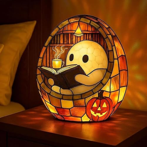 Geister-Lesebuchlampe, Entzückendes Geister-Lesenachtlicht für Halloween-Dekor, Schlafzimmer, Arbeitszimmer, Lesergeschenk (A) von Rubu22a