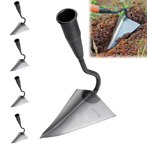 Hacke Dreieckige Gartenhacke aus Karbonstahl mit Edelstahl, Robuste Gartenarbeits-Handwerkzeuge Hacke zum Ritzen, Jäten, Graben, Lockern (M) von Rubu22a