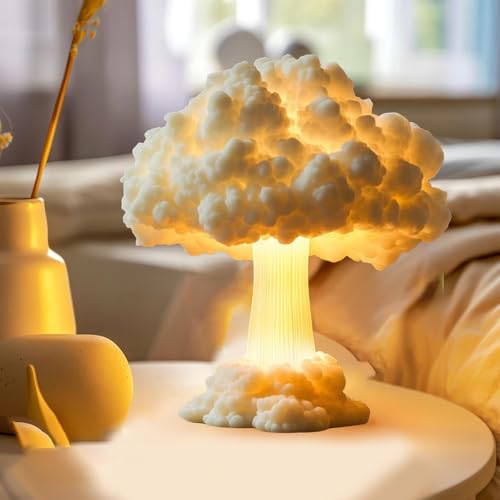 Rubu22a 3D Nuclear Blast Pilzwolke Nachtlicht Pilz Wolke Atombombe Tischlampe Nuklear Nachttischlampe Explosion Bombe Lampe Atmosphäre für Neuheit Dekoration (A) von Rubu22a