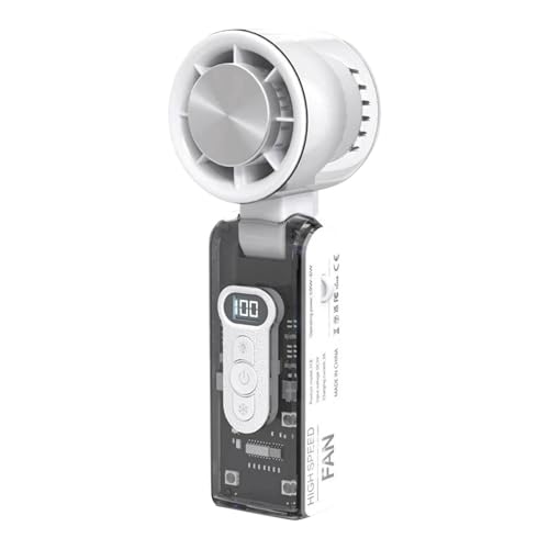Rubu22a Handventilator Turbo Ventilator mit 3600mAh USB-Akku Aufladbar, 5 Stufen, Faltbar Tragbar Hand Ventilatoren, Bis zu 12H Stunden für Sommer, Outdoor und Reisen (Weiß) von Rubu22a