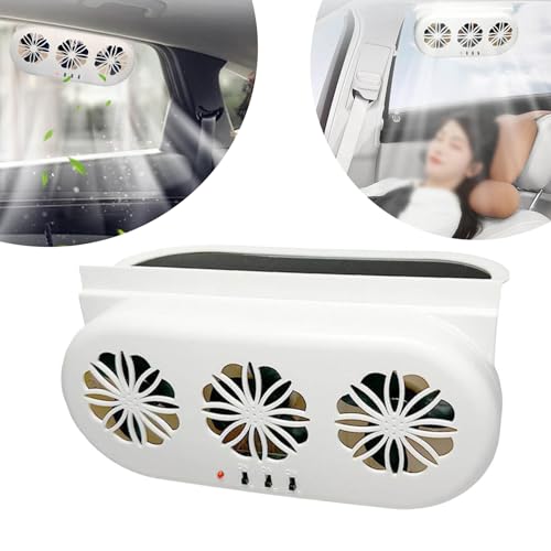 Solarbetriebener Auto Fenster Abluftventilator Fahrzeug Lüfter automatische Entlüftung Kühlventilator Kühler Belüftungssystem USB & Solar Ventilator Tragbare LKW Solar Kühlung Luftventilator (Weiss) von Rubu22a