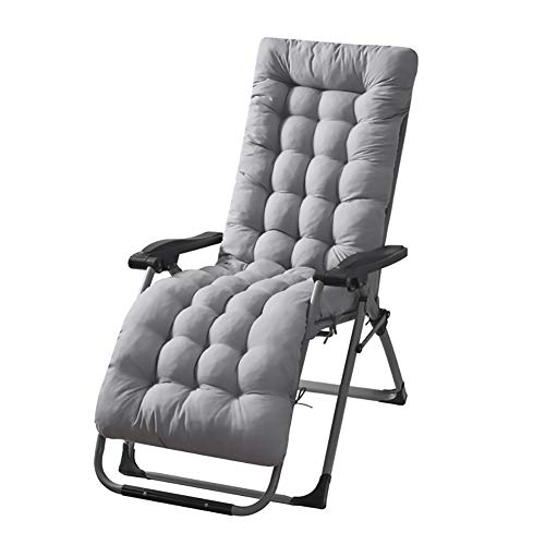 Ruby Lil Auflage für Garten-Liege, Klappliege Polsterkissen, Chaise Lounger Kissen, Cotton Soft Comfort Kissen für Bench Patio-Garten,Grau von Ruby Lil