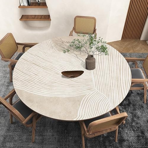 Ruby Lil Leicht Zu Reinigende Runde Tischunterlage, wasserdichte, Hitzebeständige Abdeckung, Runder Esstisch, Kaffeetischschutz,Jx,90cm(35in) von Ruby Lil