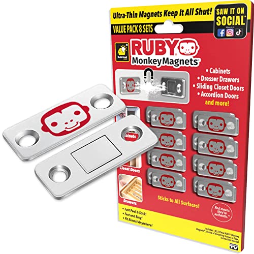 RUBY Monkey Magnets AS-SEEN-ON-TV, ultradünne Magnetplatten halten Alles geschlossen, schnelle und einfache Installation, einfach abziehen und aufkleben, schlankes Design, passt praktisch überall, von Ruby Monkey Magnets
