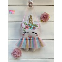 Personalisiertes Tutu Einhorn Zahnfee Kissen Mit Geldtasche. Wähle Deine Farben, Girl Oder Boy von RubyLewisDesigns