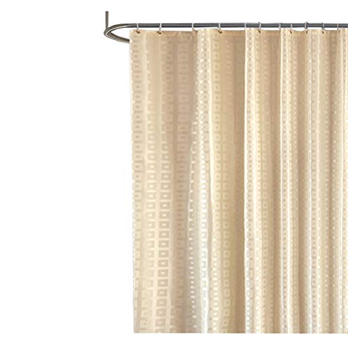 Rubyia Gemusterter Duschvorhang, Gitter Motiv Badevorhang Waschbar mit Duschvorhangringen, Polyester, Beige, 260x200 cm von Rubyia