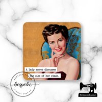 Jedes Oder 6Er Set, Nähen, Thema, Getränk, Untersetzer, Snarky, Lustig, Sprüche, Quadrat, Kork Gesichert, Rubyjam Stoff von RubyjamFabric