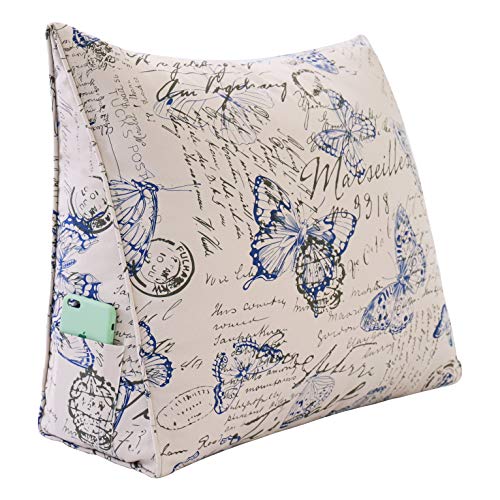 Rucener Bücherkissen Lendenkissen Keilkissen Sofa Rückenkissen Kopfteil Gepolstert Bettkissen Rückenlehne Groß Bettkissen Rückenkissen Sofa Bett Rückenlehne Blauer Schmetterling 60 cm von Rucener